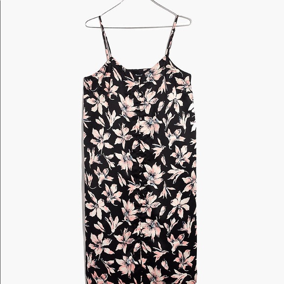 Madewell Winter Orchid Button-Front Slip Floral Dress Size 8 - Picture 2 of 8